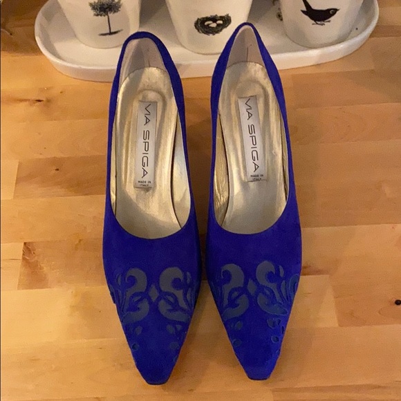 Via Spiga Shoes - Vintage Via Spiga Royal Blue Heels Size 10